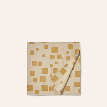 Casa Pattern Square Table Topper in Leather & Celery