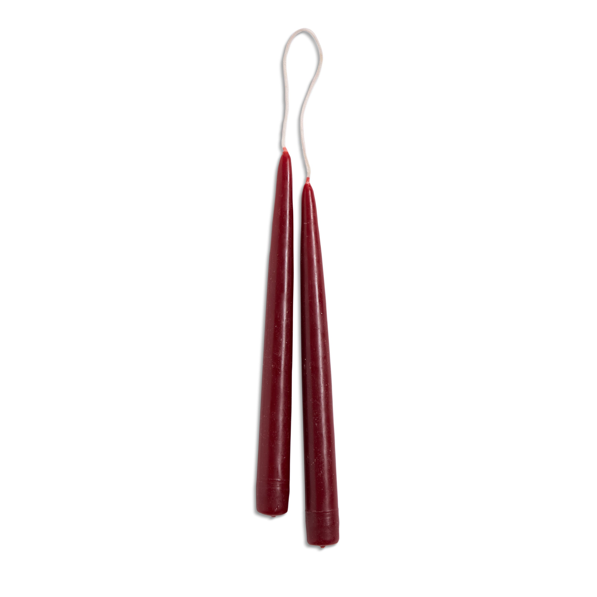 9" Taper Candle Set in Wine Red Zoom Image 1