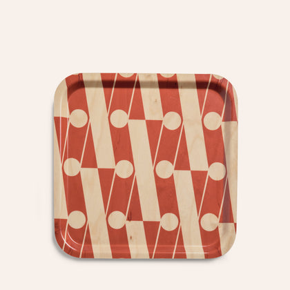X Pattern Square Tray in Desert