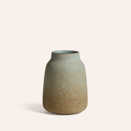 Wide Vase in White Pumice / Turmeric / Soapstone