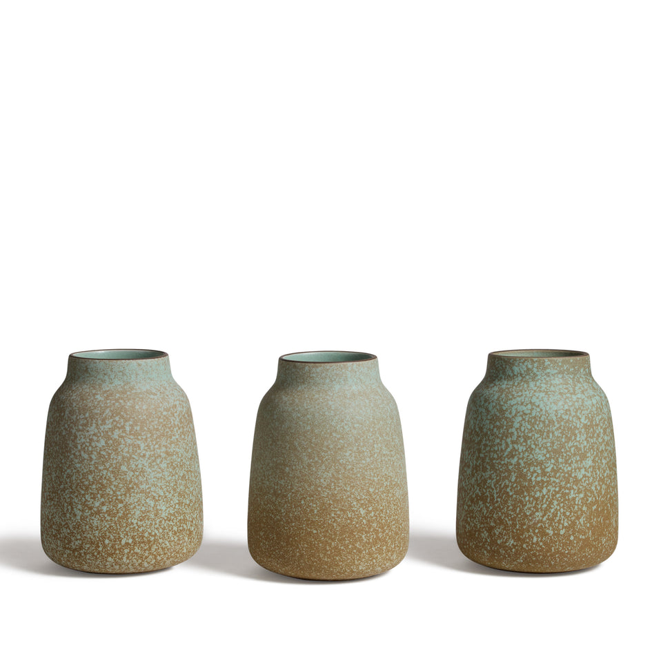 Wide Vase in White Pumice / Turmeric / Soapstone Image 2