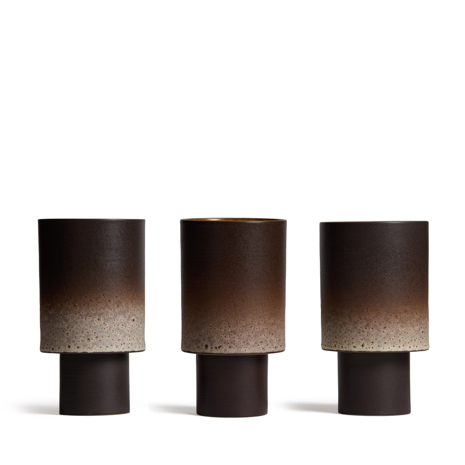 Stack Table Lamp Small in Vanilla Bean and Matte Brown Image 2