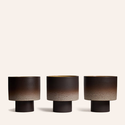 Stack Table Lamp Wide in Vanilla Bean and Matte Brown