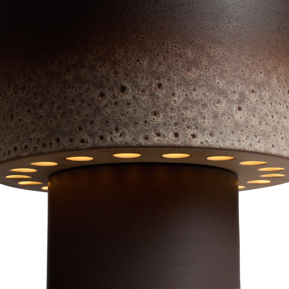 Stack Table Lamp Wide in Vanilla Bean and Matte Brown Image 5