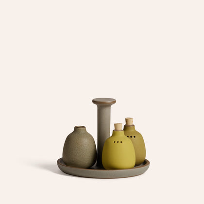 Shaker Caddy Set in Sagebrush / Ocher / Grove / Soapstone