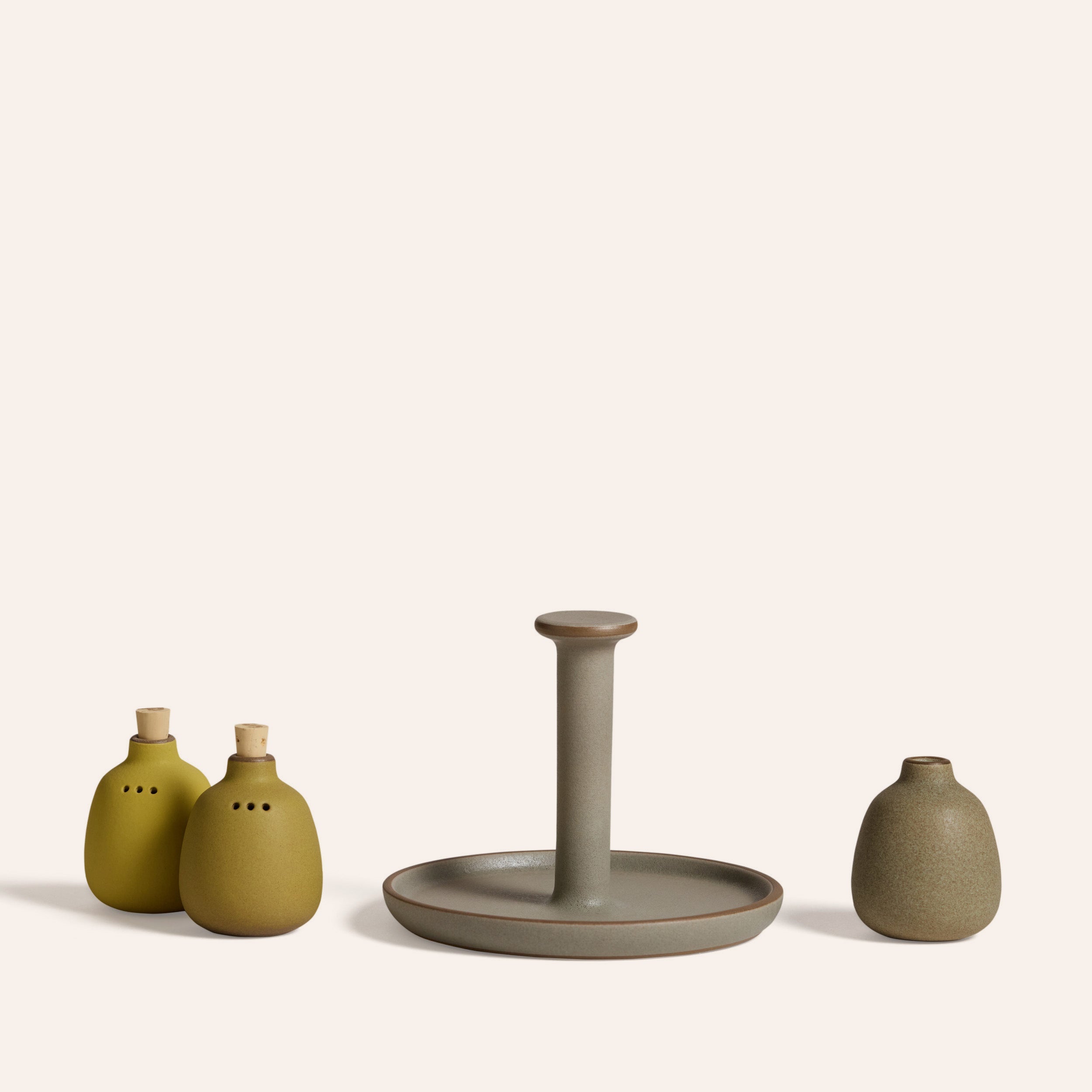 Shaker Caddy Set in Sagebrush / Ocher / Grove / Soapstone