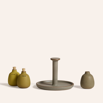Shaker Caddy Set in Sagebrush / Ocher / Grove / Soapstone