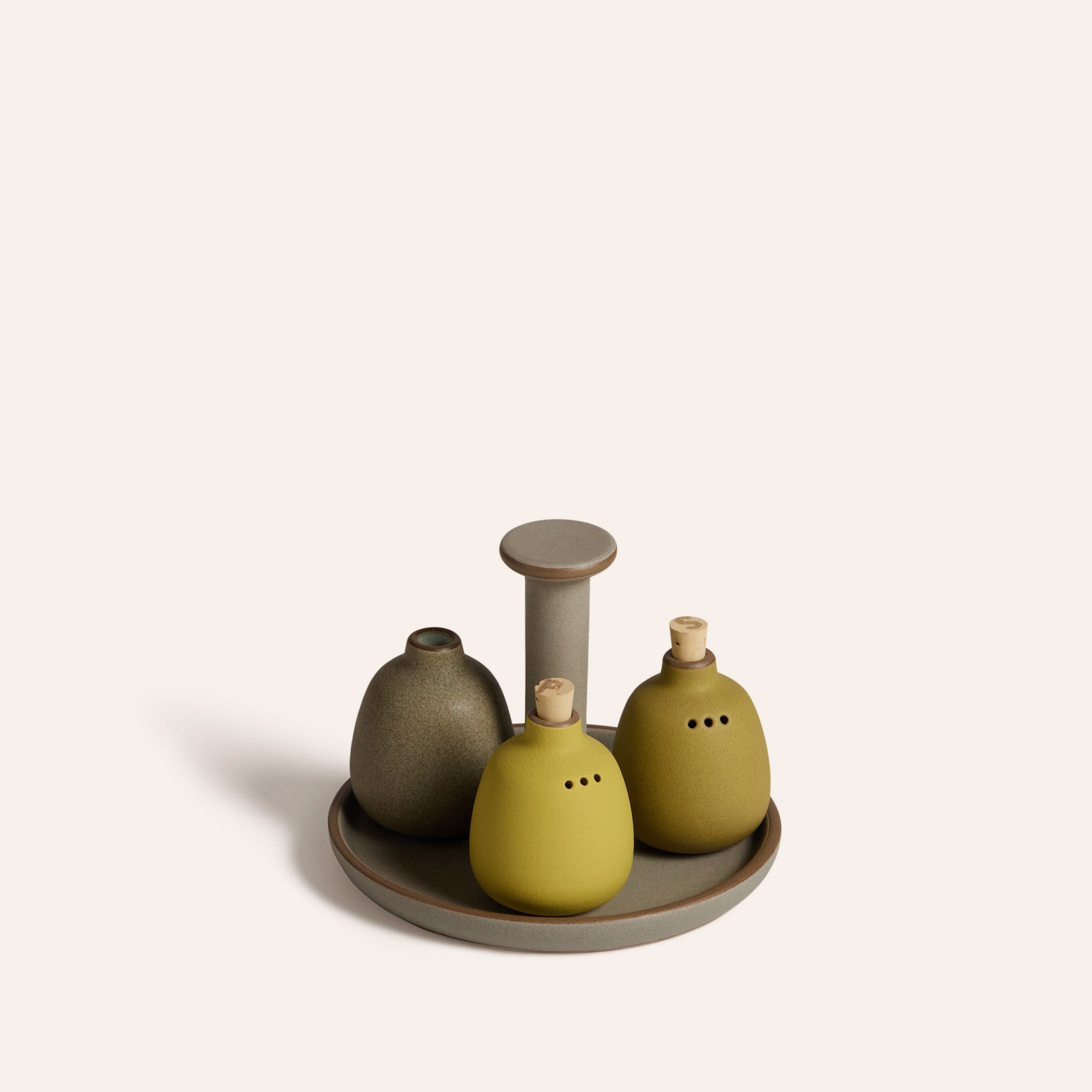 Shaker Caddy Set in Sagebrush / Ocher / Grove / Soapstone