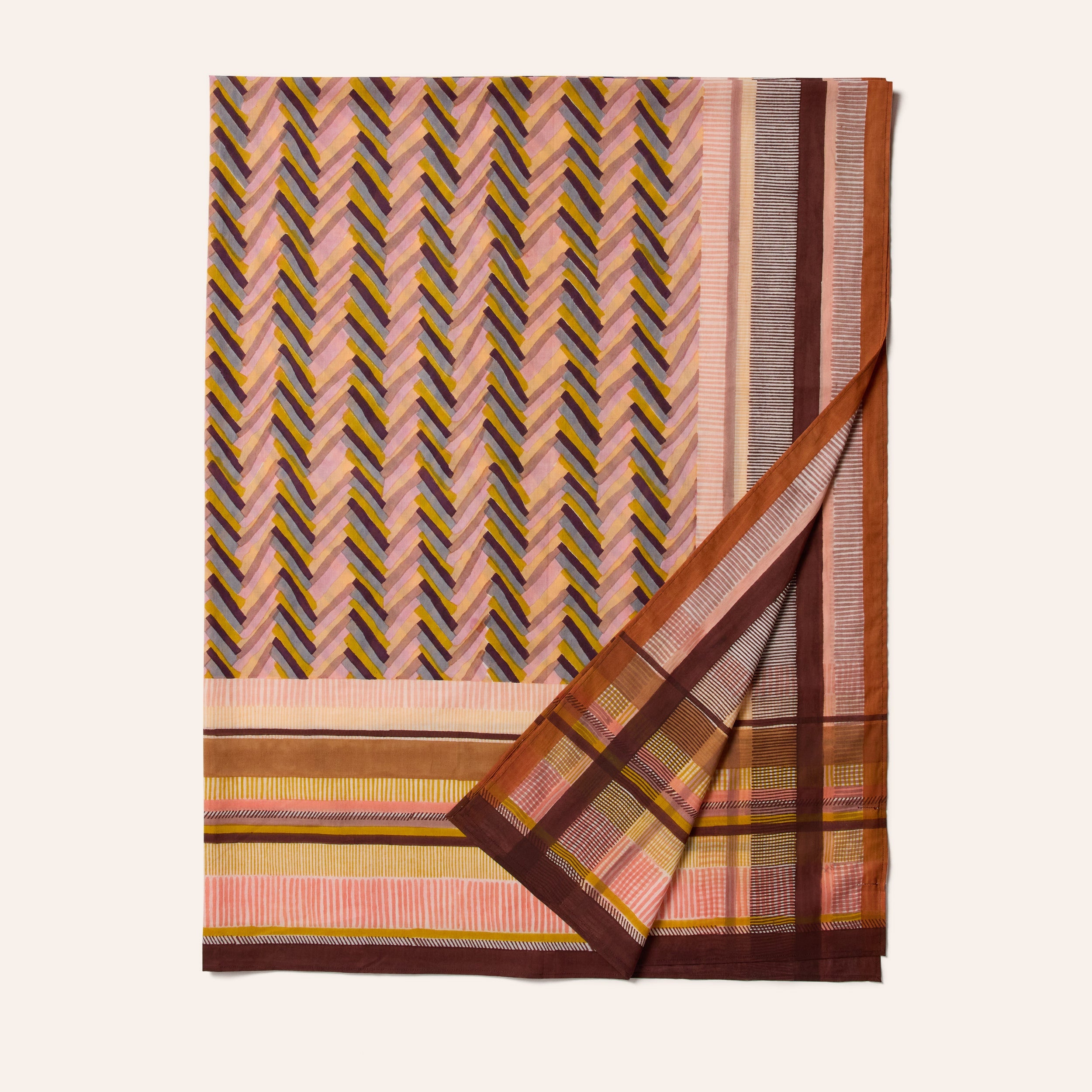 Chevron Tablecloth in Clay