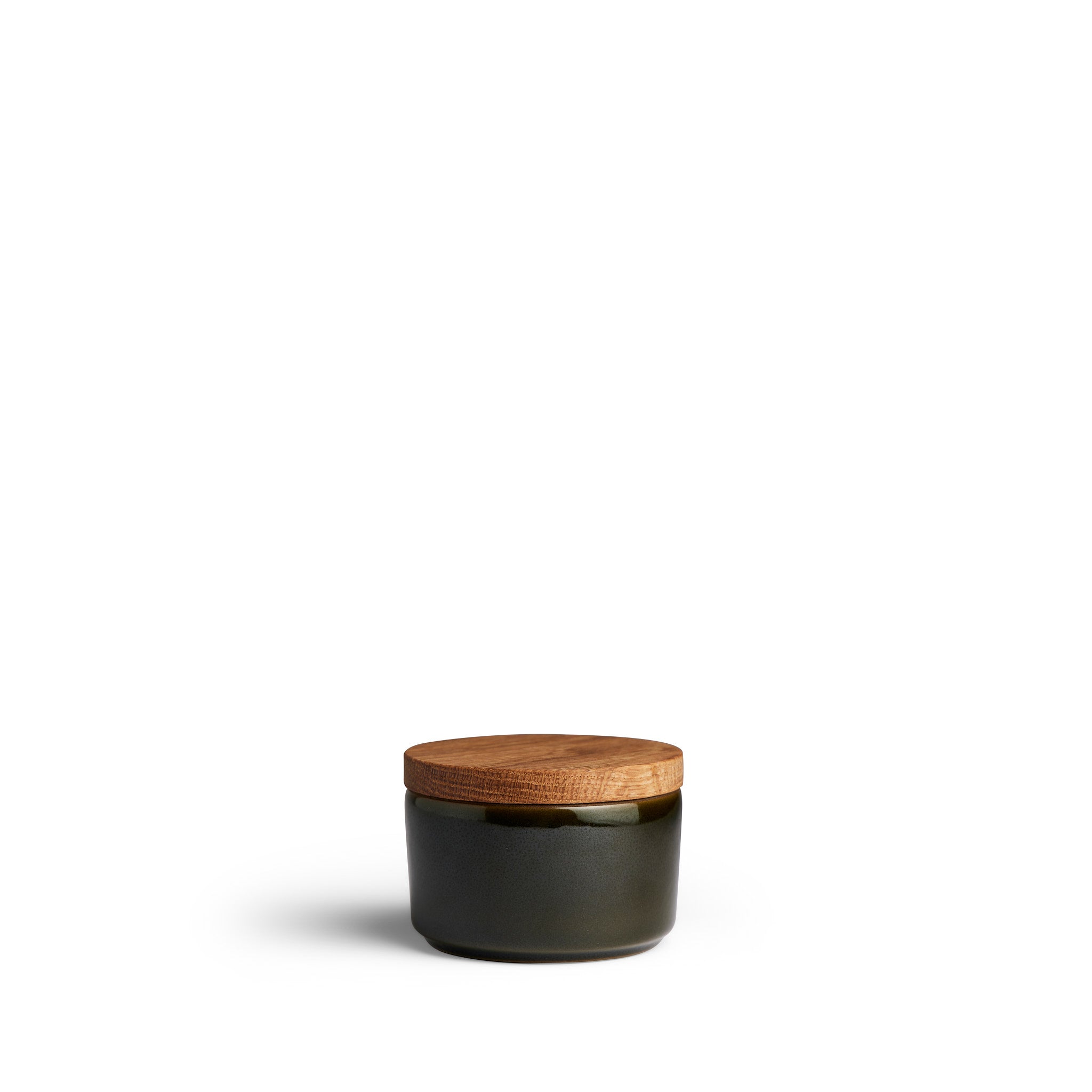 Mini Container with Oak Lid in Antique Green Zoom Image 1