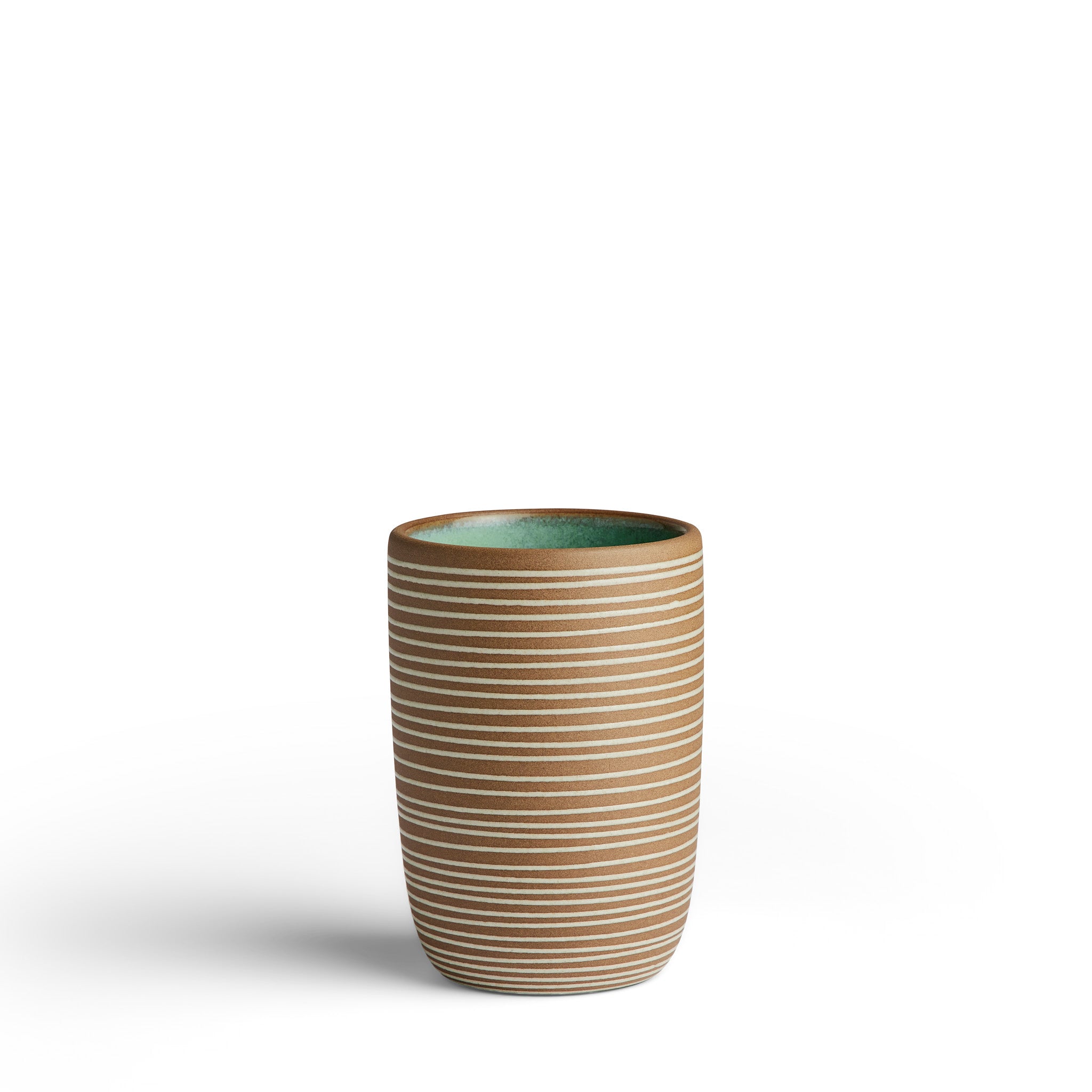 Tall Modern Cup in Kitchen Green/Levain Thread Zoom Image 1