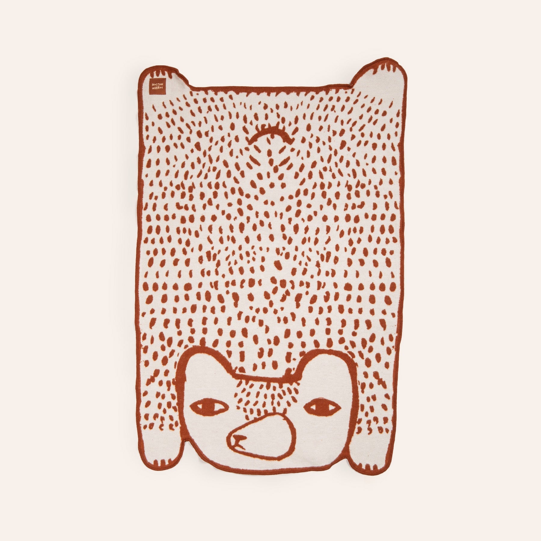 Bear Shaped Brushed Cotton Mini Blanket