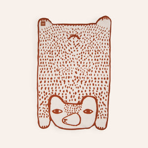 Bear Shaped Brushed Cotton Mini Blanket