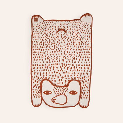 Bear Shaped Brushed Cotton Mini Blanket