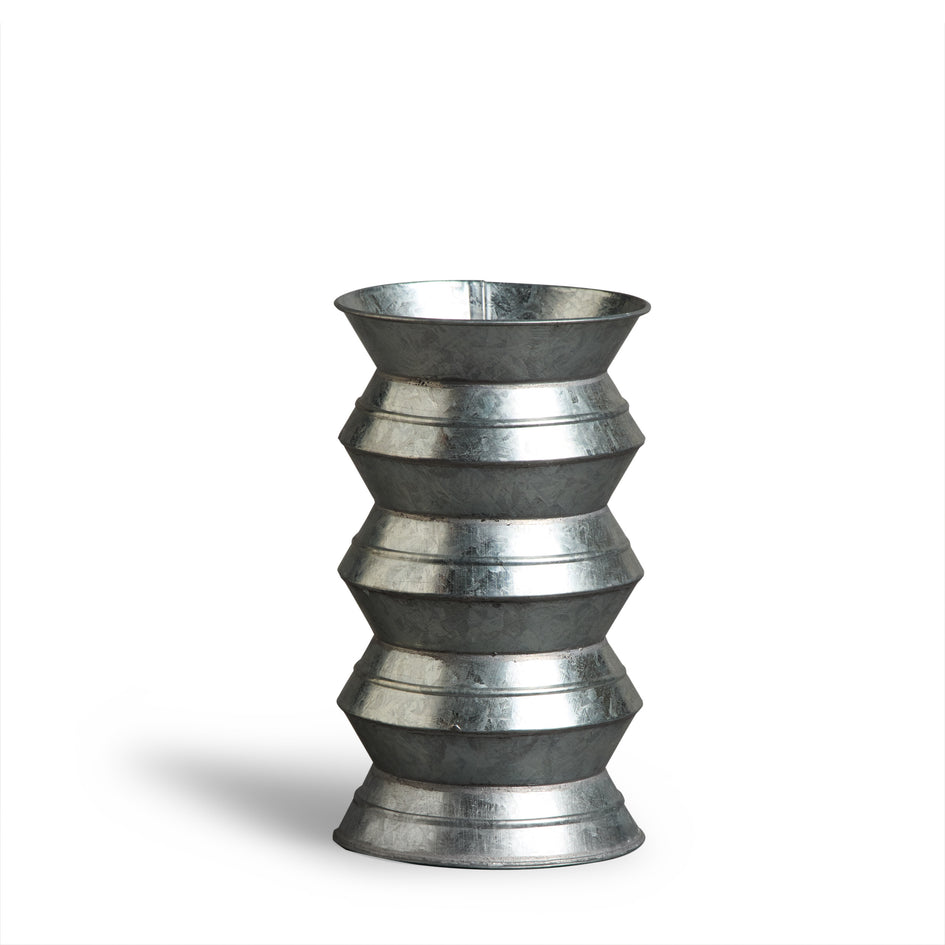 Zigzag Vase in Galvanized Steel Image 1