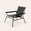 Saddle Leather Arm Chair in Black with Black Satin Base
