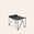 Saddle Leather Ottoman in Blue with Natural Steel Base