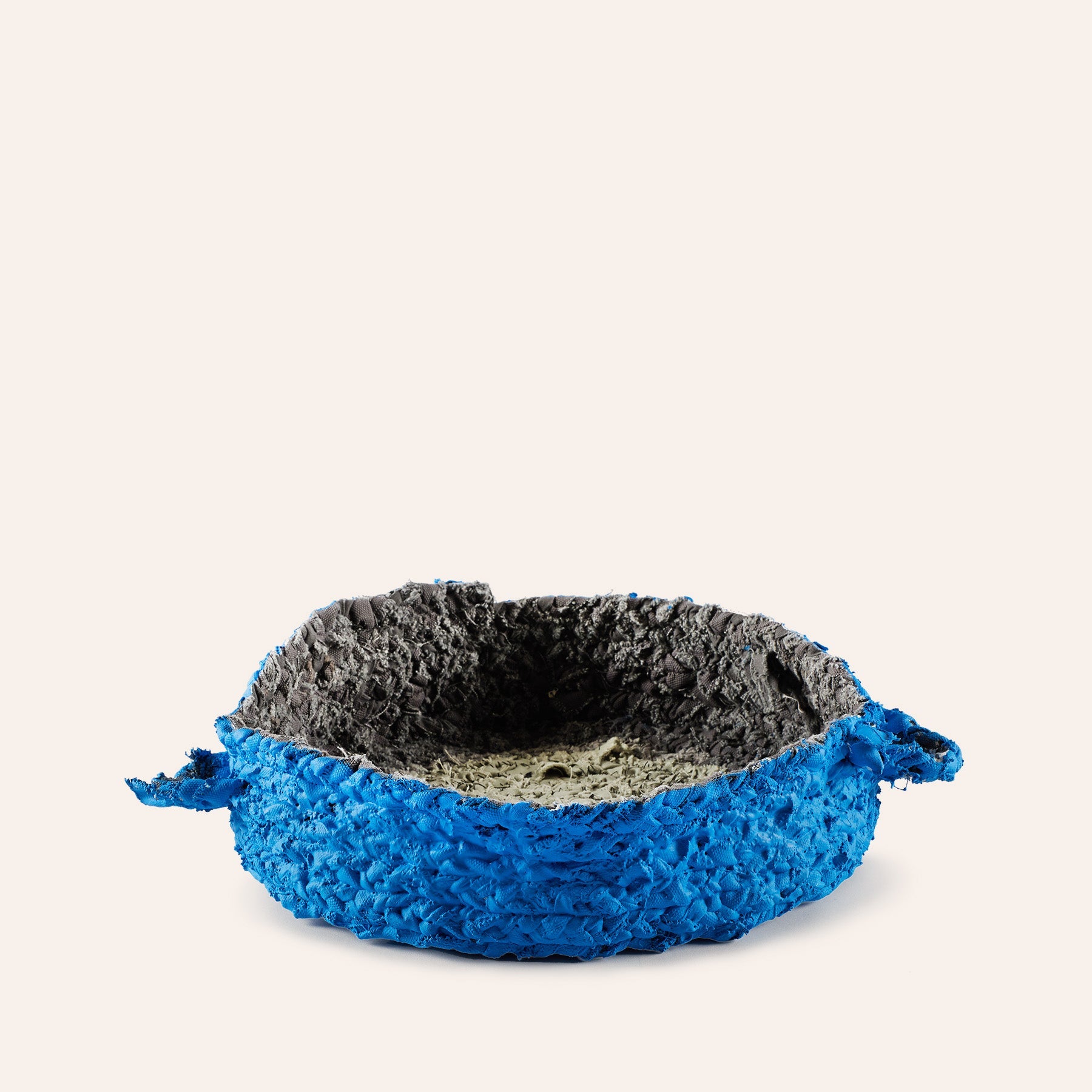 Small Round Nesting Tray in Blue and Grey