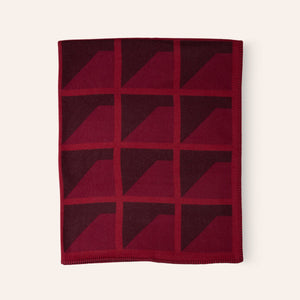 Finestre Jacquard Blanket in Pure Red