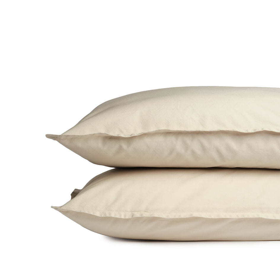 Poplin Cotton Pillowcase in Isabela Beige (Set of 2) Image 1