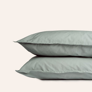 Percale Cotton Pillowcase in Ash Gray (Set of 2)