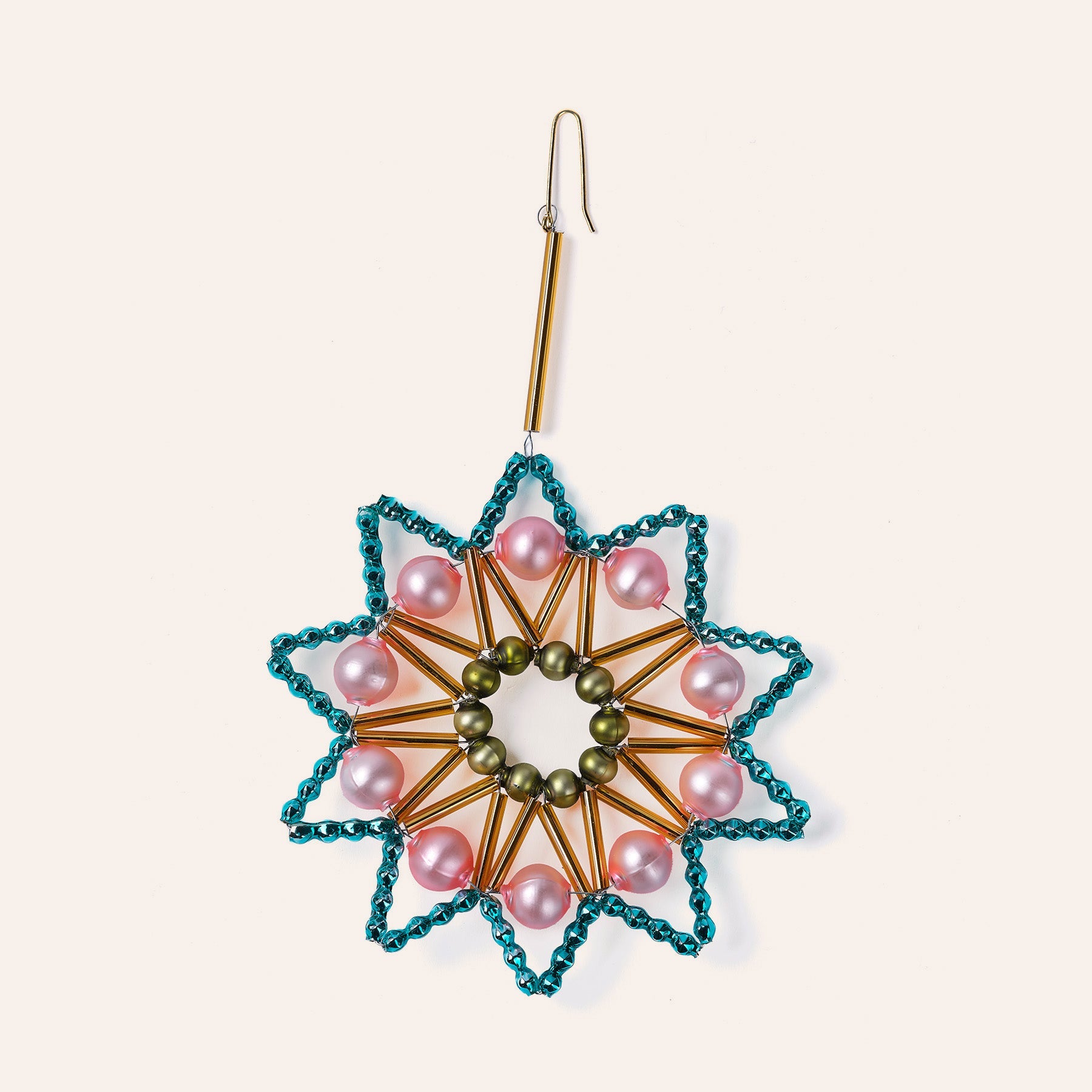 Star Ornament in Blue/Gold/Pink/Green