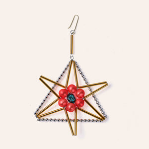 Star Ornament in Gold/Silver/Orange