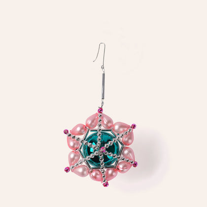 Large Star Ornament in Pink/Silver/Blue
