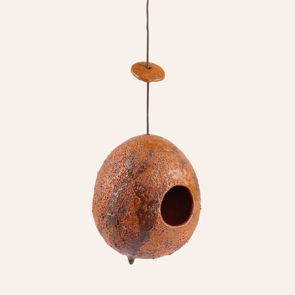 Ceramic Birdhouse in Orange