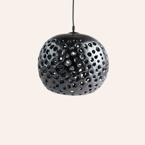 14" Ceramic Hanging Lantern in Black