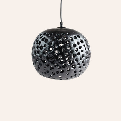 14" Ceramic Hanging Lantern in Black