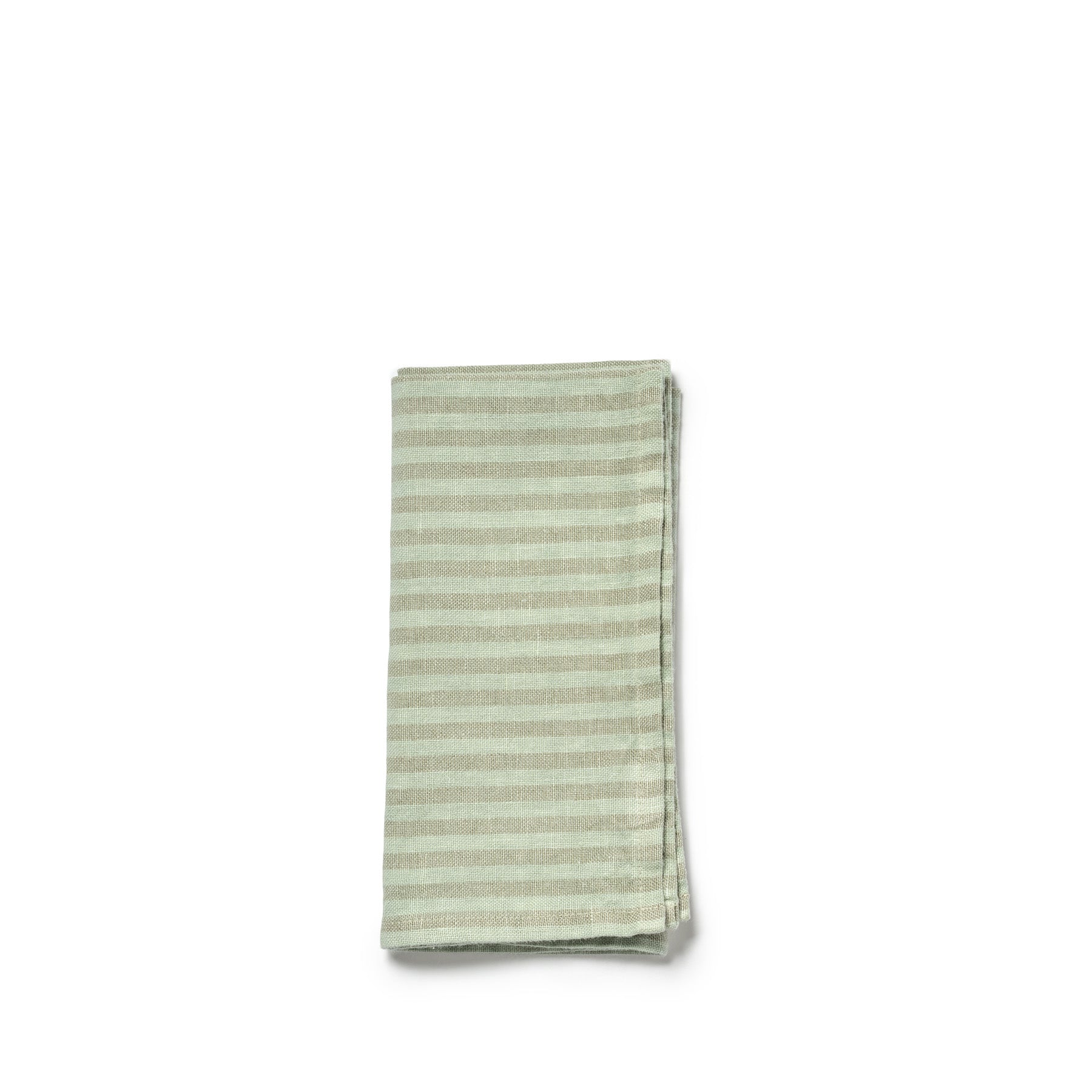 Irish Linen Striped Napkin in Kitchen Green Zoom Image 1