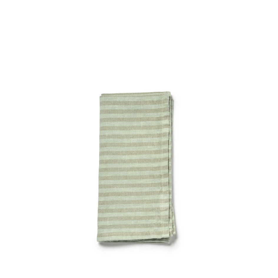 Irish Linen Striped Napkin in Kitchen Green Image 1