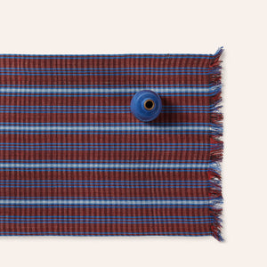 Cotton Tartan Runner in Red and Blue