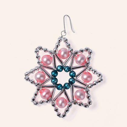 Star Ornament in Silver/Pink/Blue