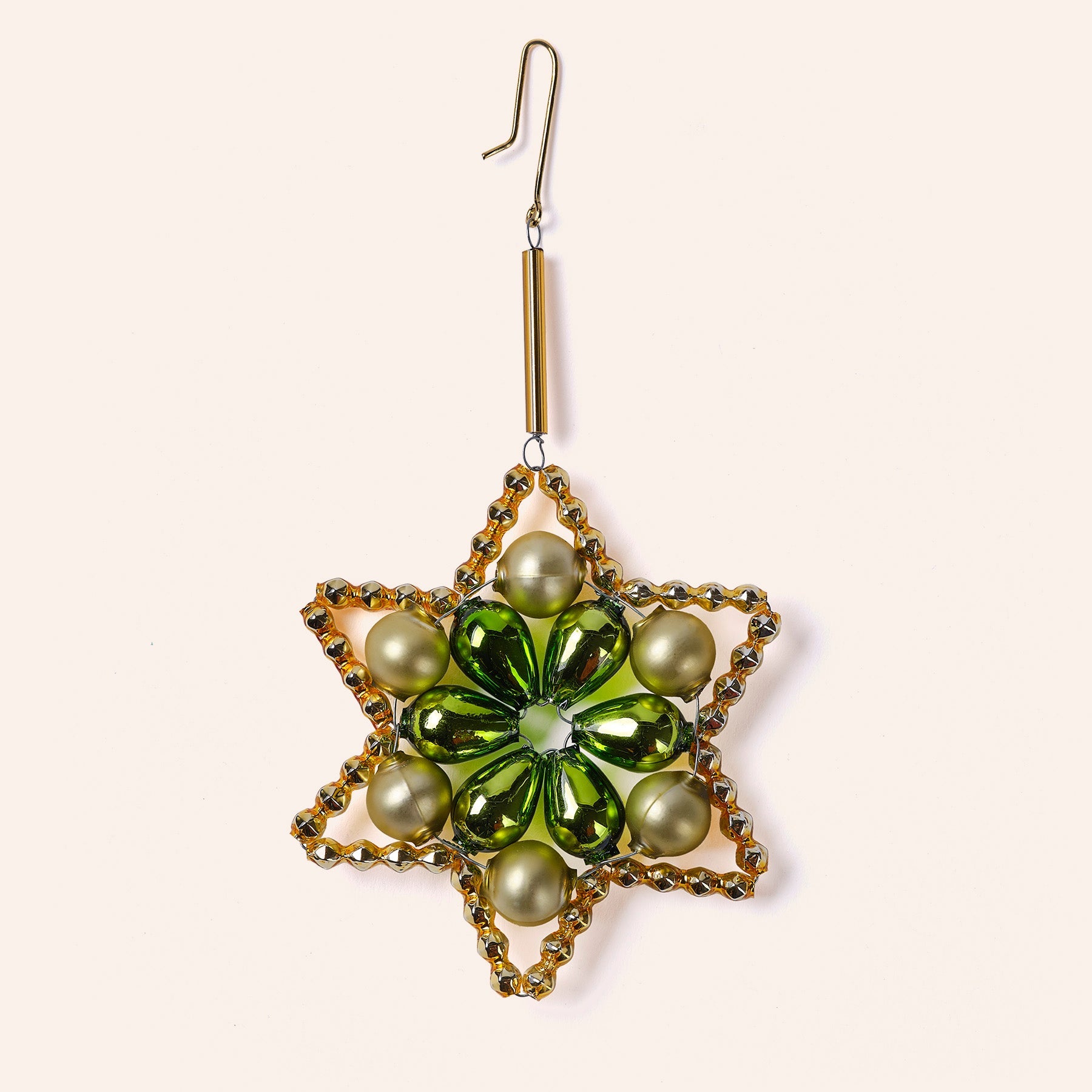 Star Ornament in Gold/Green