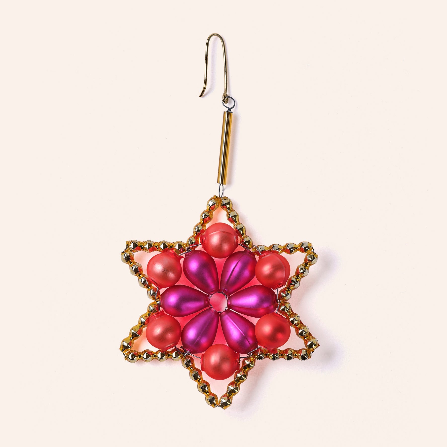 Star Ornament in Gold/Orange/Pink