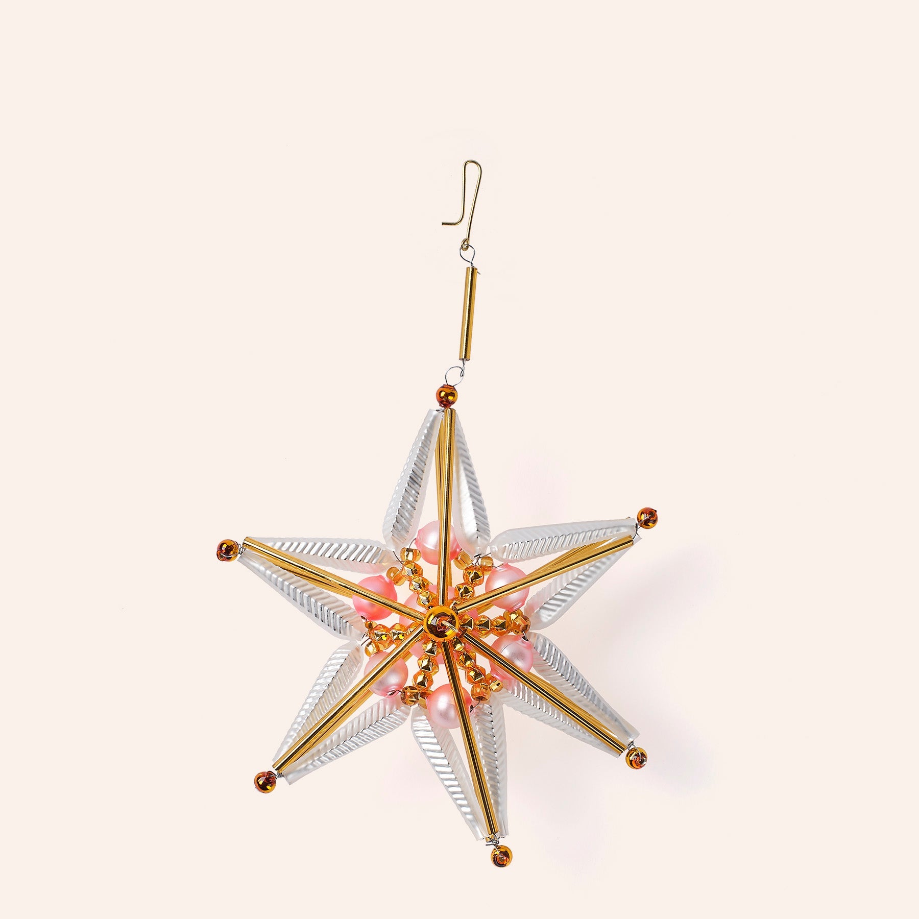 Large Star Ornament in Gold/Pink