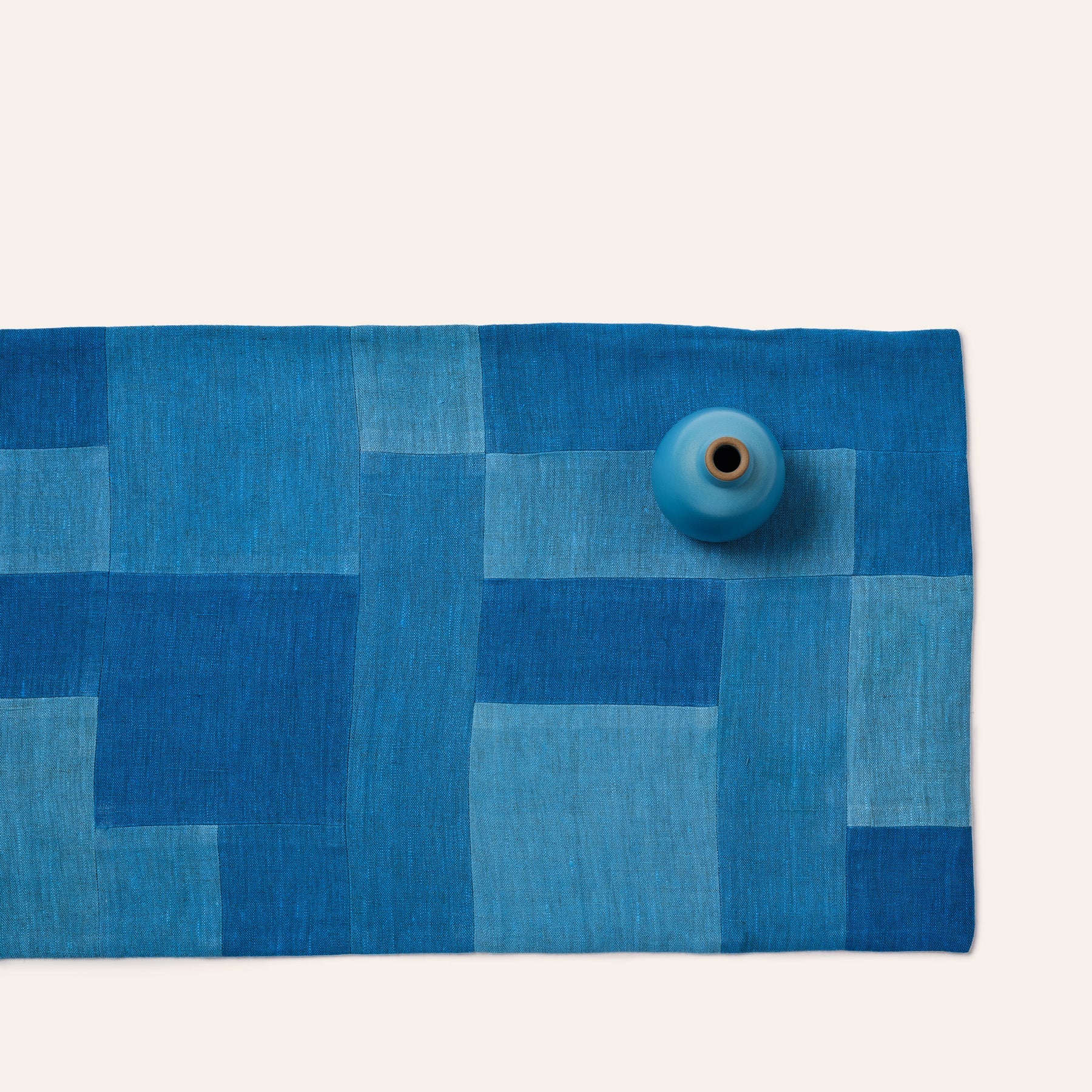 Patchwork Runner in Cyan