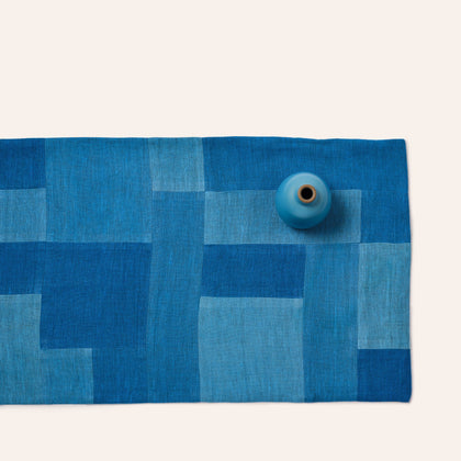 Patchwork Runner in Cyan