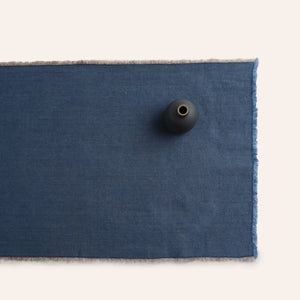 Linen Hopsack Runner in Indigo Blue