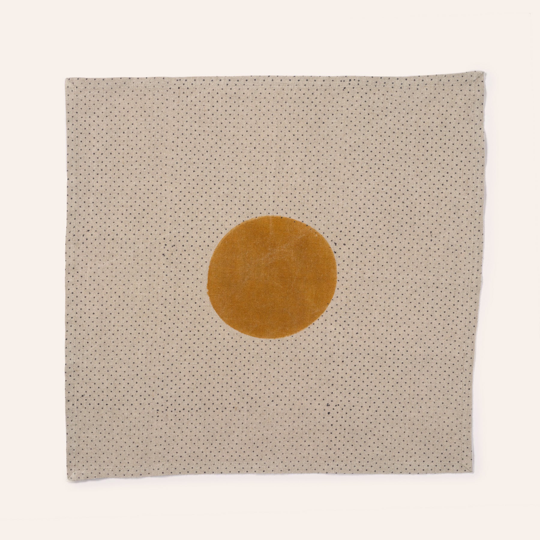 Moonphase Napkin in Ochre with Black Dot
