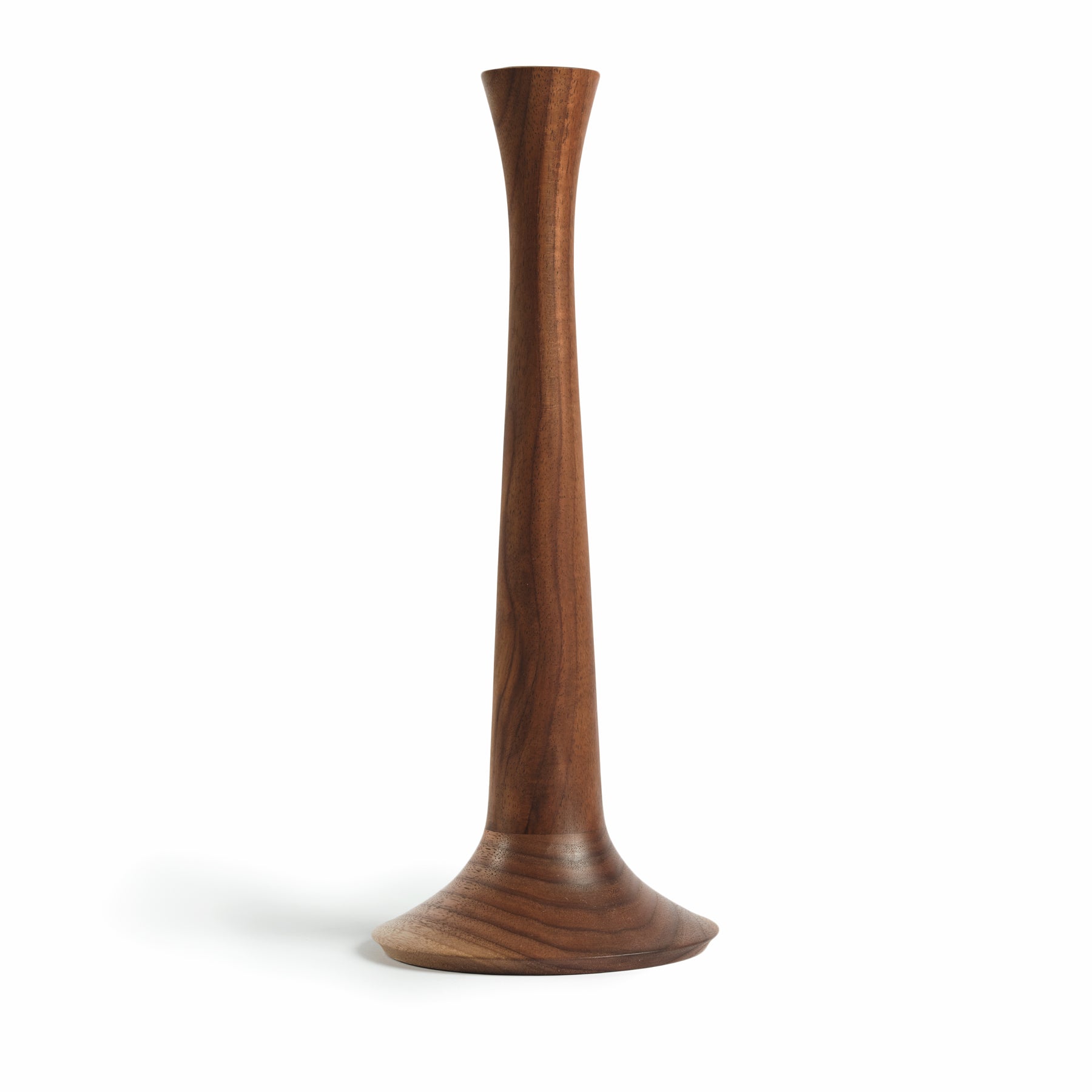 Traditional Candle Stick Holder in Walnut Zoom Image 1