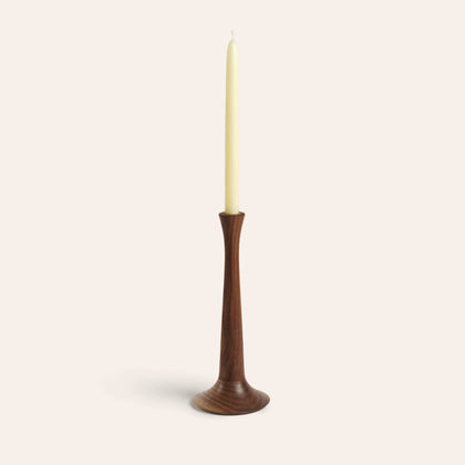 Traditional Candle Stick Holder in Walnut