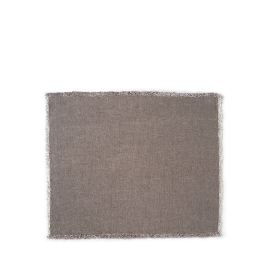 Hopsack Linen Placemat in Warm Gray (Set of 2) Image 1