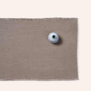Hopsack Linen Runner in Warm Grey
