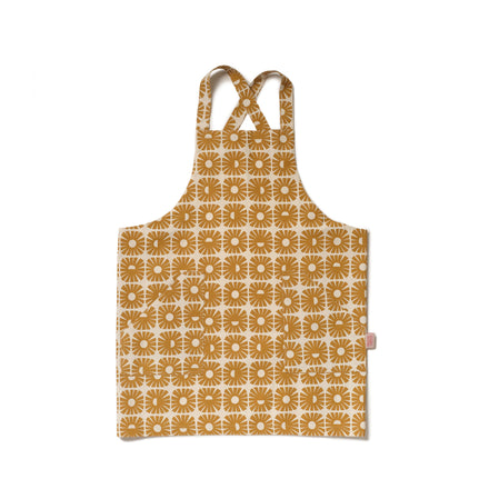 Sunshine Apron in Turmeric/Wedgewood