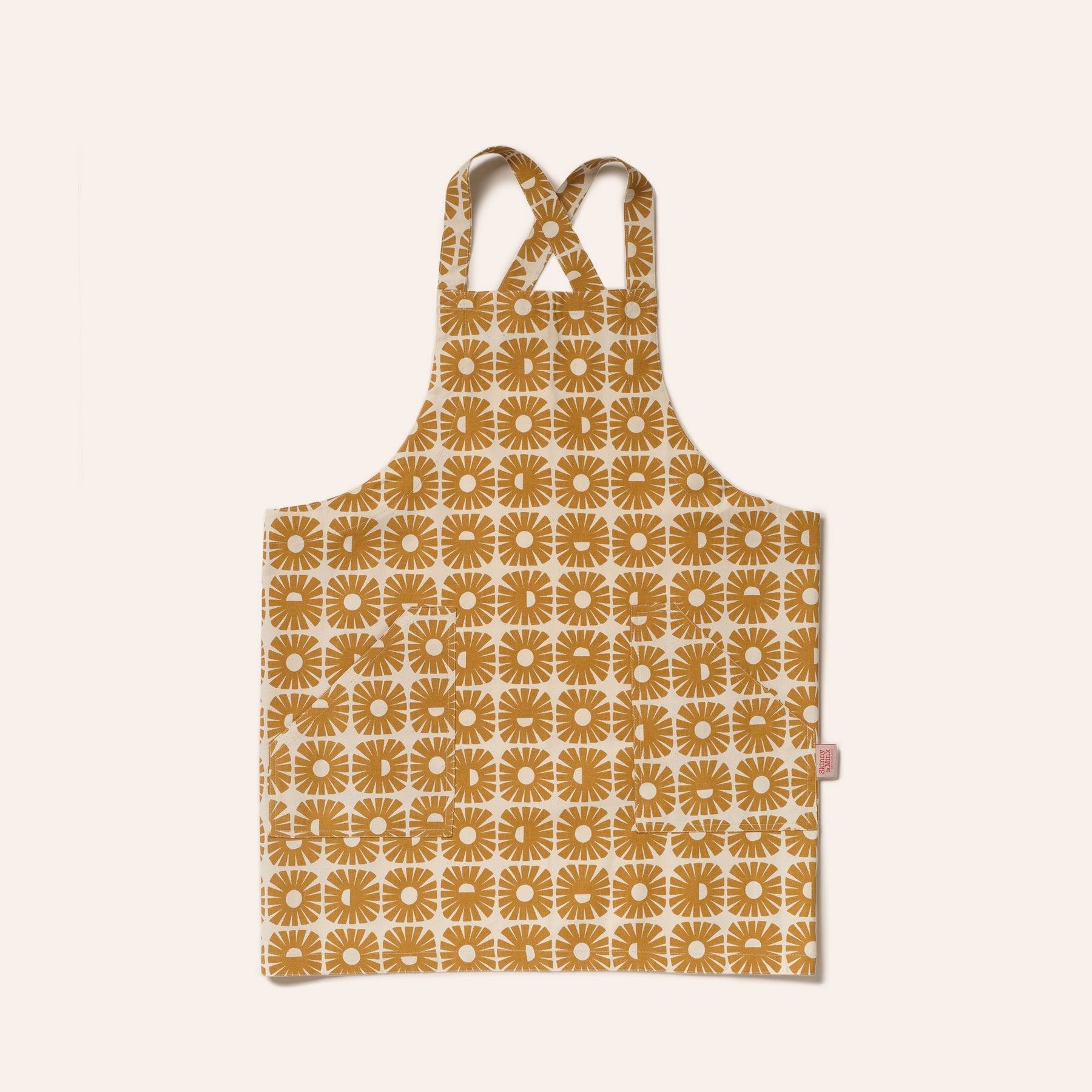 Sunshine Apron in Turmeric/Wedgewood