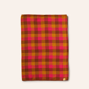 Chunky Plaid Rectangle Tablecloth in Pink