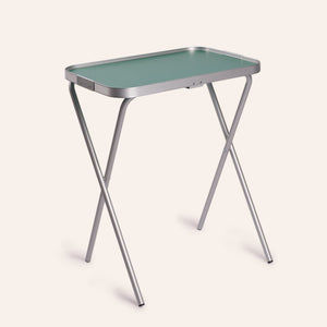 Folding Tray Table in Mint Green & Silver